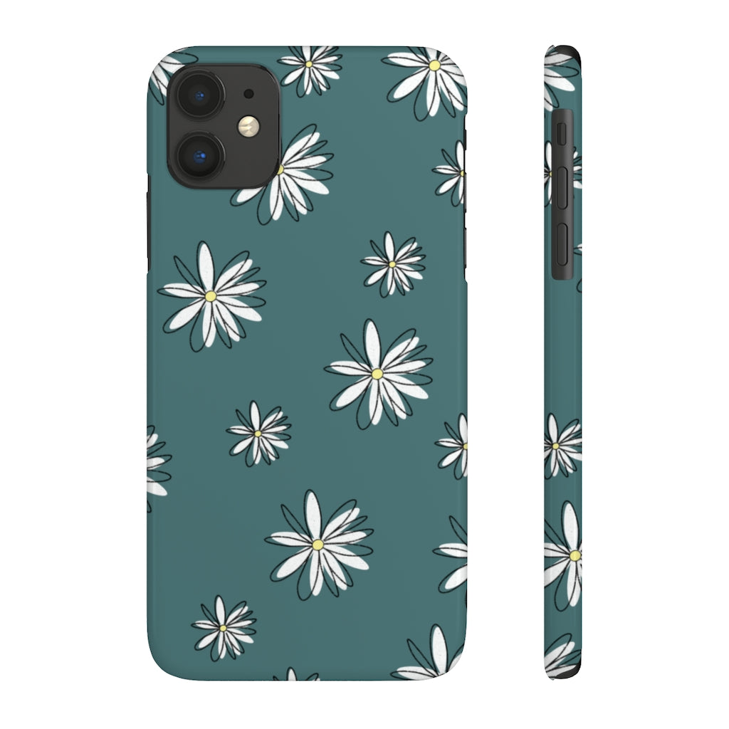 Slim Phone Case, Daisy Pattern Phone Case, Case-Mate, iPhone 13, iPhone 13 Mini, iPhone 13 Pro, iPhone 13 Pro Max, iPhone 11 Pro