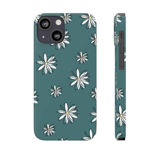 Slim Phone Case, Daisy Pattern Phone Case, Case-Mate, iPhone 13, iPhone 13 Mini, iPhone 13 Pro, iPhone 13 Pro Max, iPhone 11 Pro