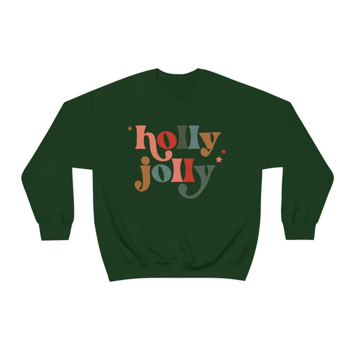 Holly Jolly Boho Retro Holiday Christmas Crewneck Pullover Sweatshirt