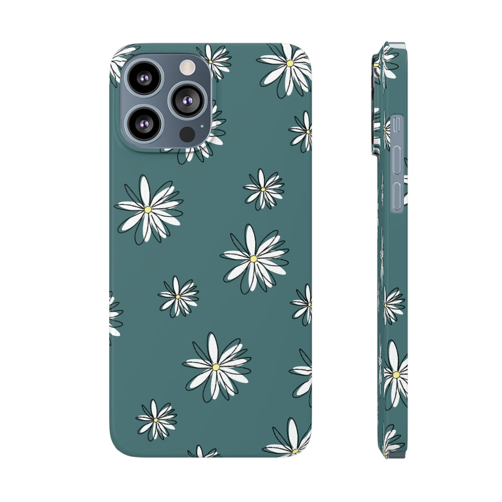 Slim Phone Case, Daisy Pattern Phone Case, Case-Mate, iPhone 13, iPhone 13 Mini, iPhone 13 Pro, iPhone 13 Pro Max, iPhone 11 Pro