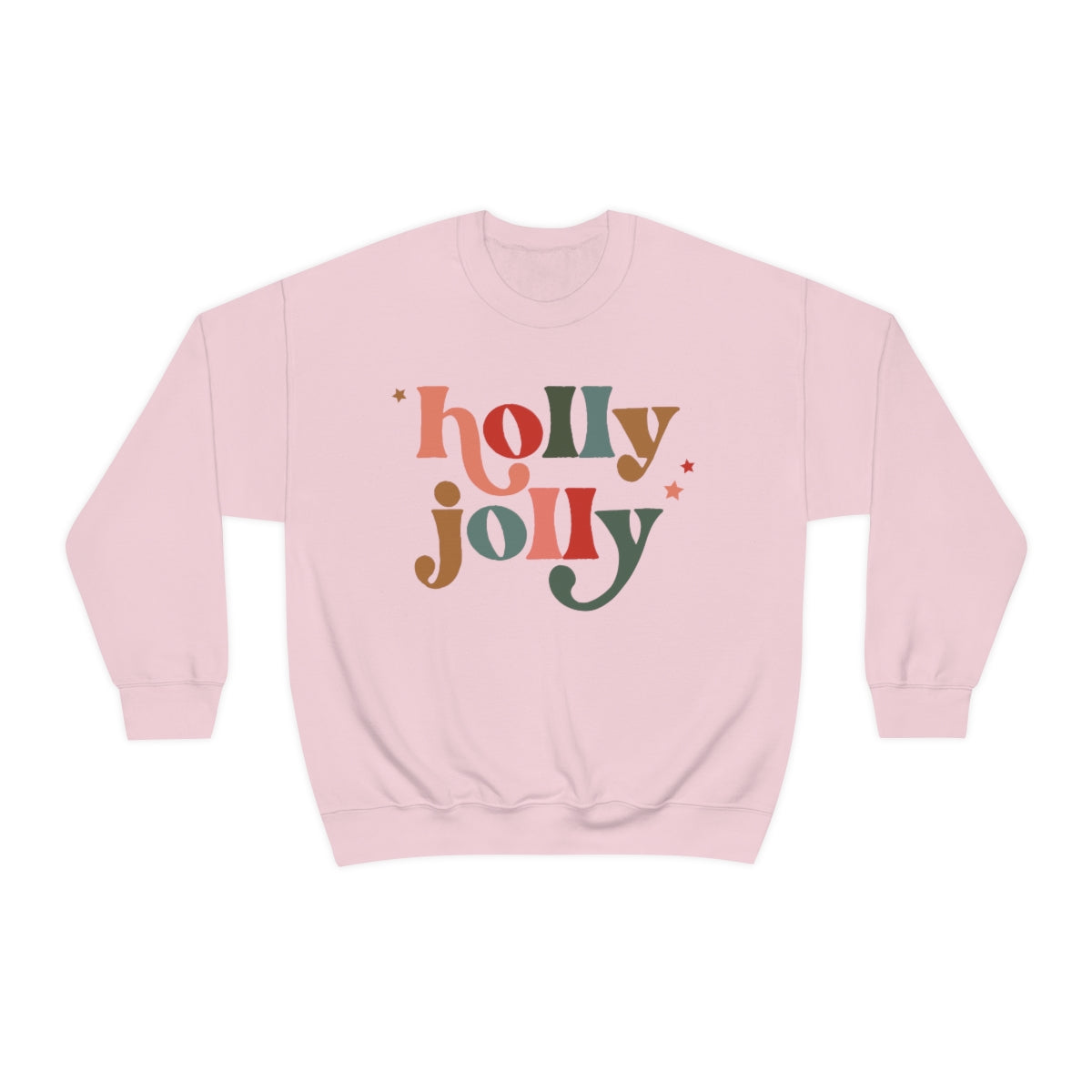 Holly Jolly Boho Retro Holiday Christmas Crewneck Pullover Sweatshirt