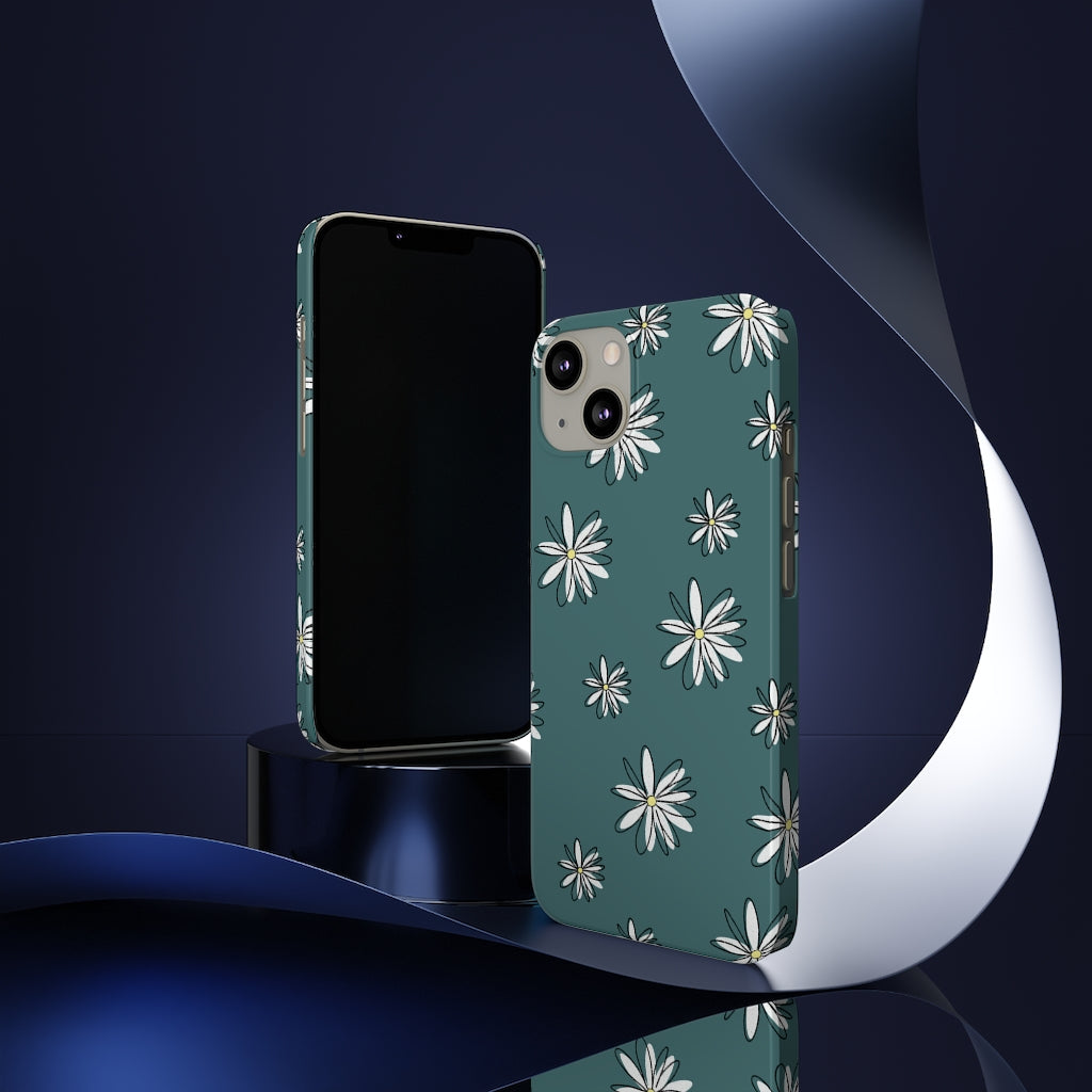 Slim Phone Case, Daisy Pattern Phone Case, Case-Mate, iPhone 13, iPhone 13 Mini, iPhone 13 Pro, iPhone 13 Pro Max, iPhone 11 Pro