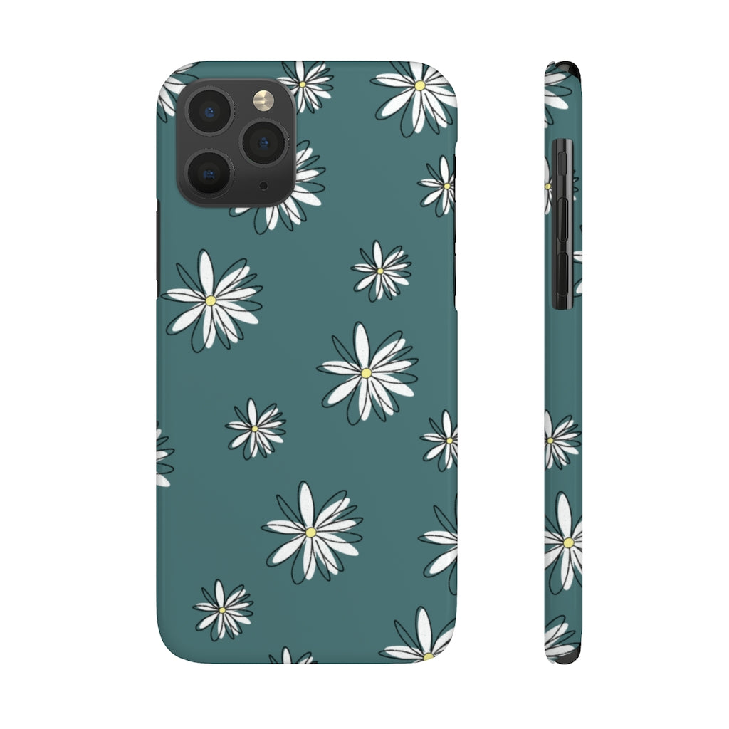 Slim Phone Case, Daisy Pattern Phone Case, Case-Mate, iPhone 13, iPhone 13 Mini, iPhone 13 Pro, iPhone 13 Pro Max, iPhone 11 Pro