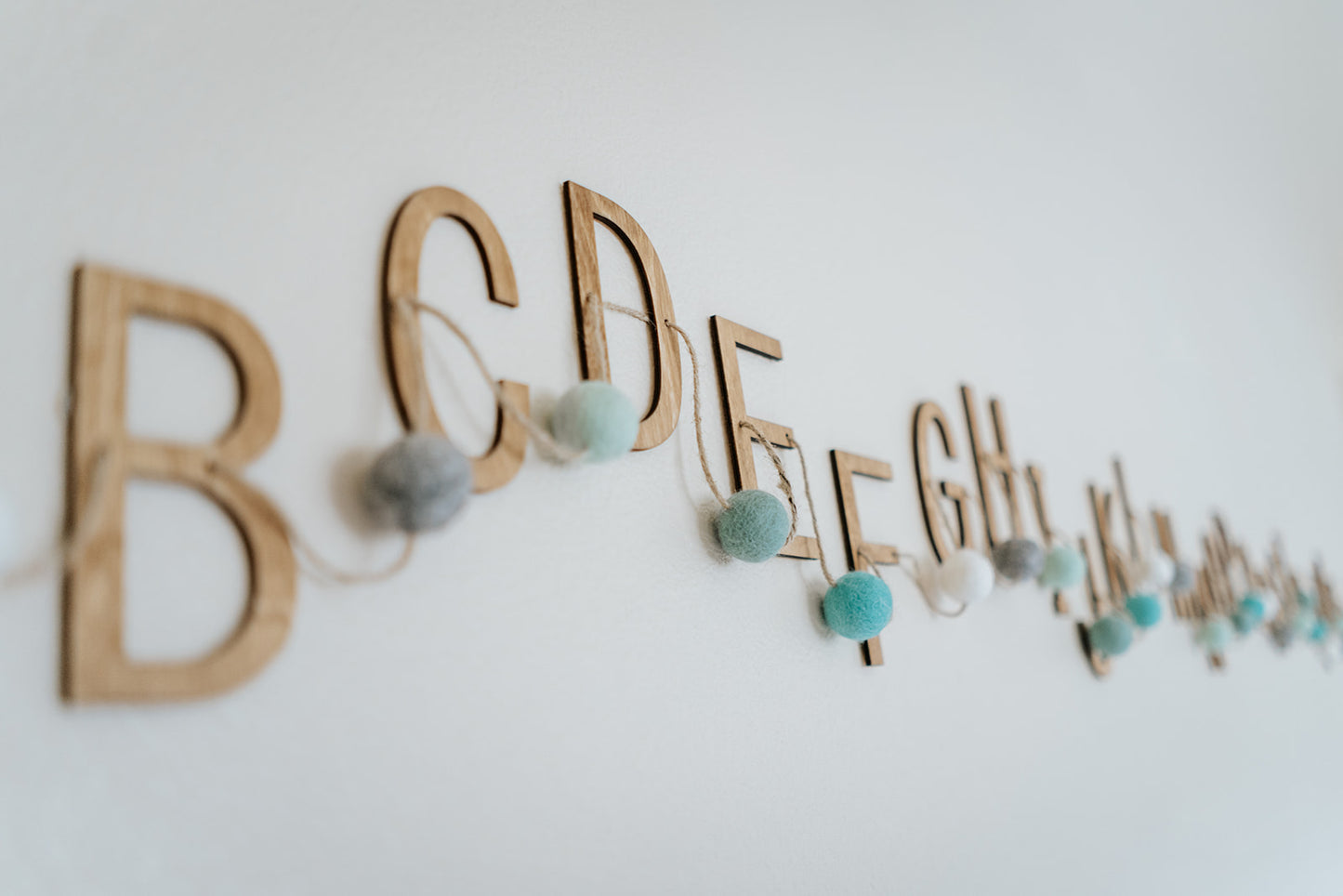 Alphabet Garland - Hanging Wall Decor for Nursery, Play Room, Child's Room, Classroom