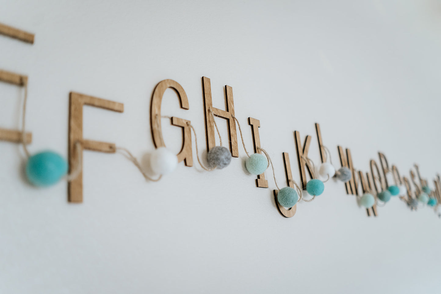 Alphabet Garland - Hanging Wall Decor for Nursery, Play Room, Child's Room, Classroom