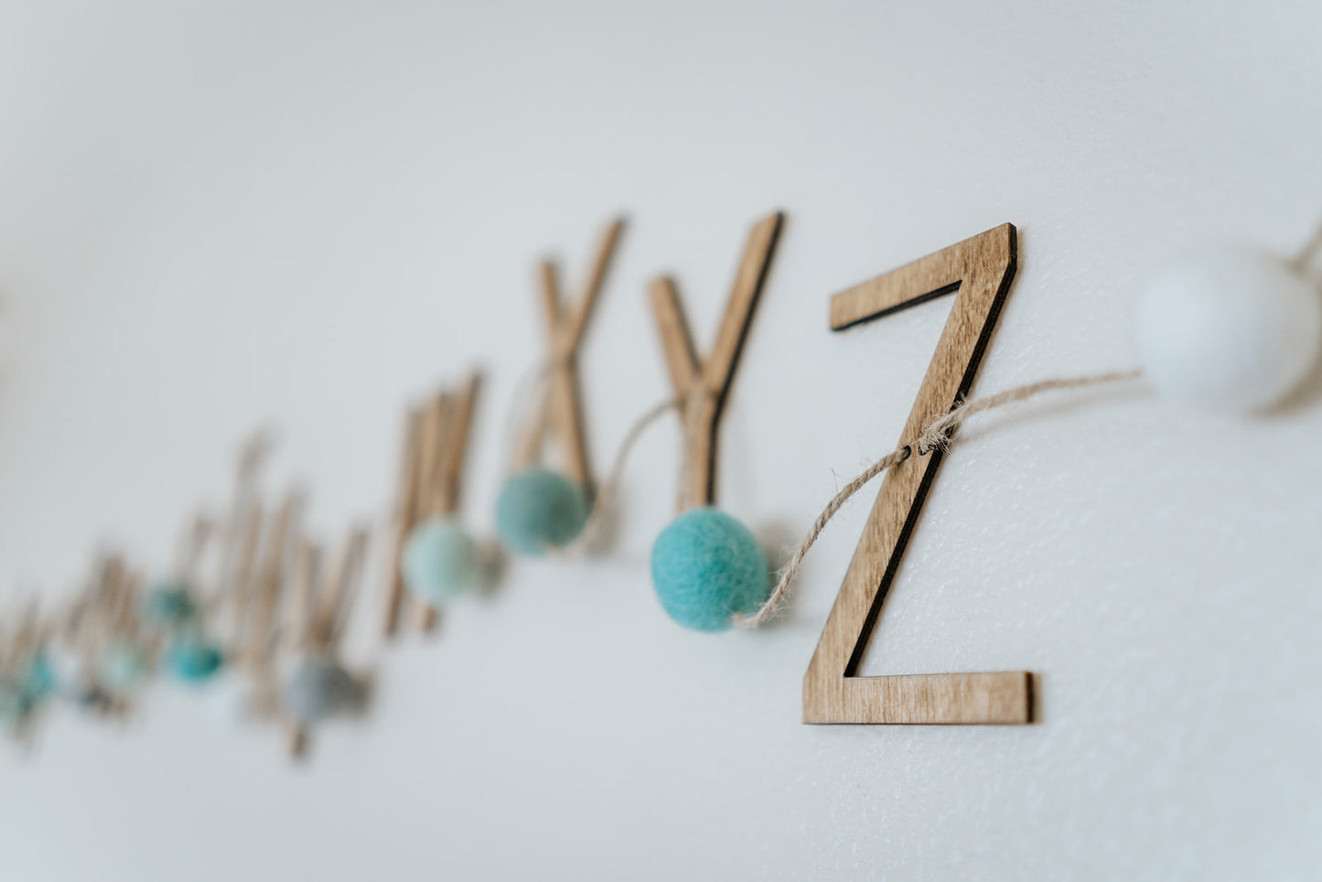 Alphabet Garland - Hanging Wall Decor for Nursery, Play Room, Child's Room, Classroom