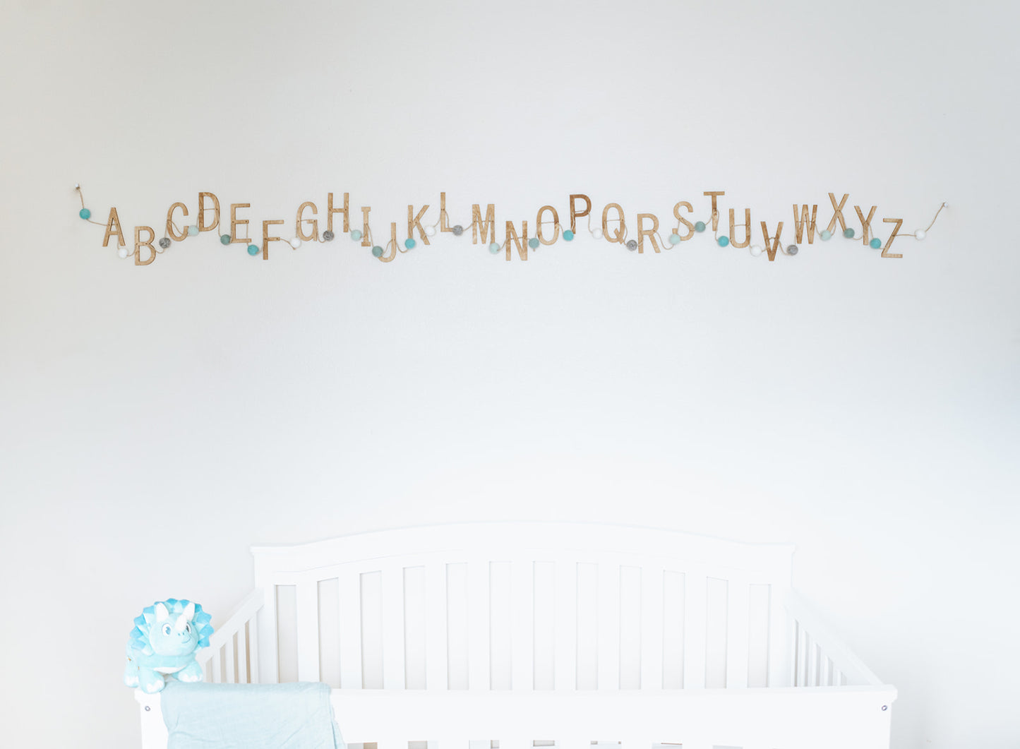 Alphabet Garland - Hanging Wall Decor for Nursery, Play Room, Child's Room, Classroom