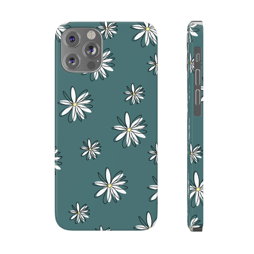 Slim Phone Case, Daisy Pattern Phone Case, Case-Mate, iPhone 13, iPhone 13 Mini, iPhone 13 Pro, iPhone 13 Pro Max, iPhone 11 Pro