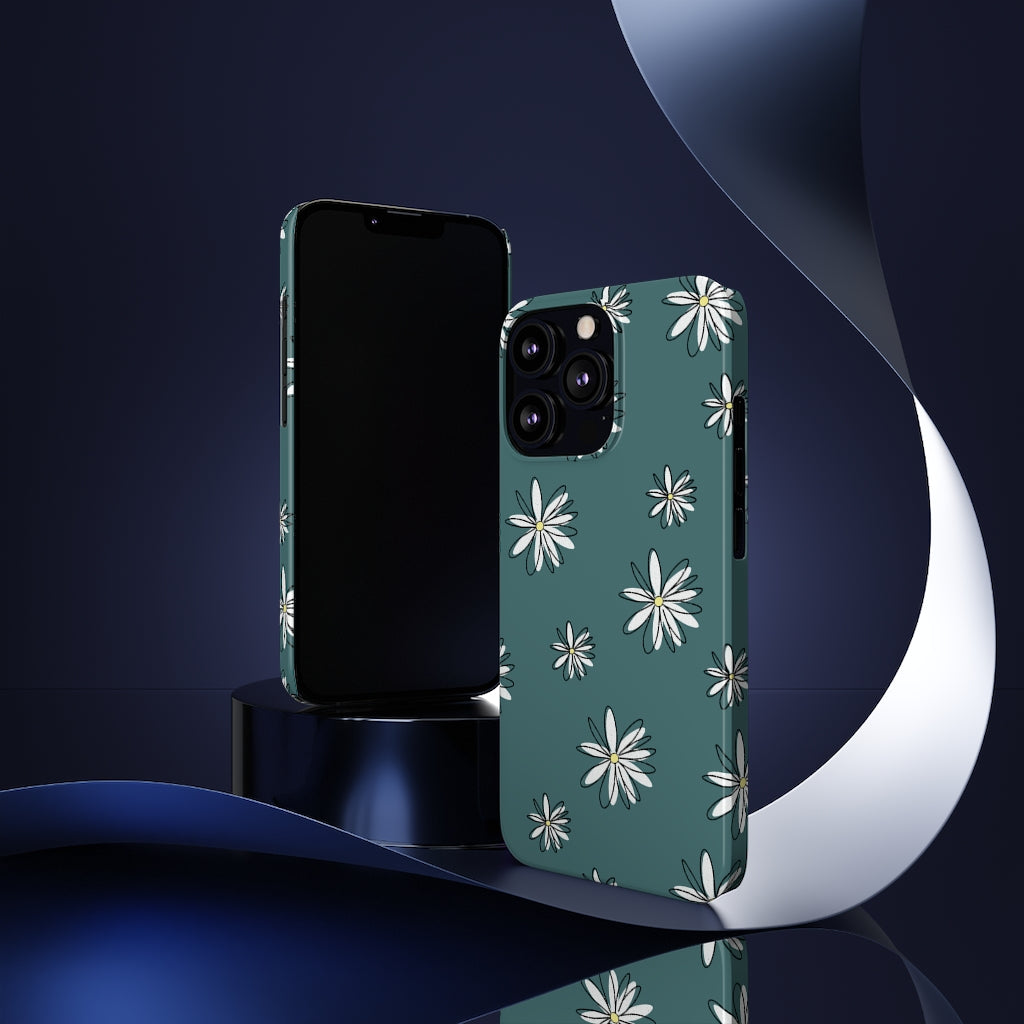 Slim Phone Case, Daisy Pattern Phone Case, Case-Mate, iPhone 13, iPhone 13 Mini, iPhone 13 Pro, iPhone 13 Pro Max, iPhone 11 Pro