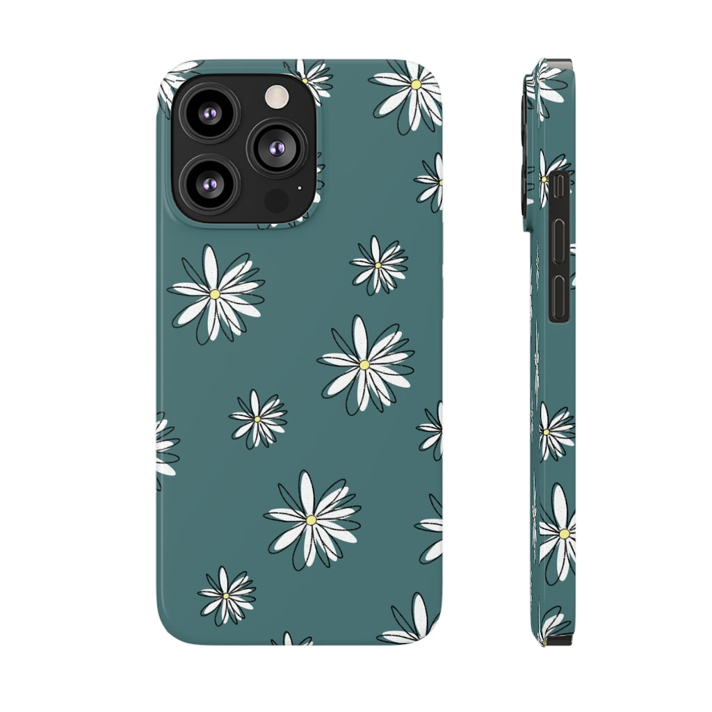 Slim Phone Case, Daisy Pattern Phone Case, Case-Mate, iPhone 13, iPhone 13 Mini, iPhone 13 Pro, iPhone 13 Pro Max, iPhone 11 Pro