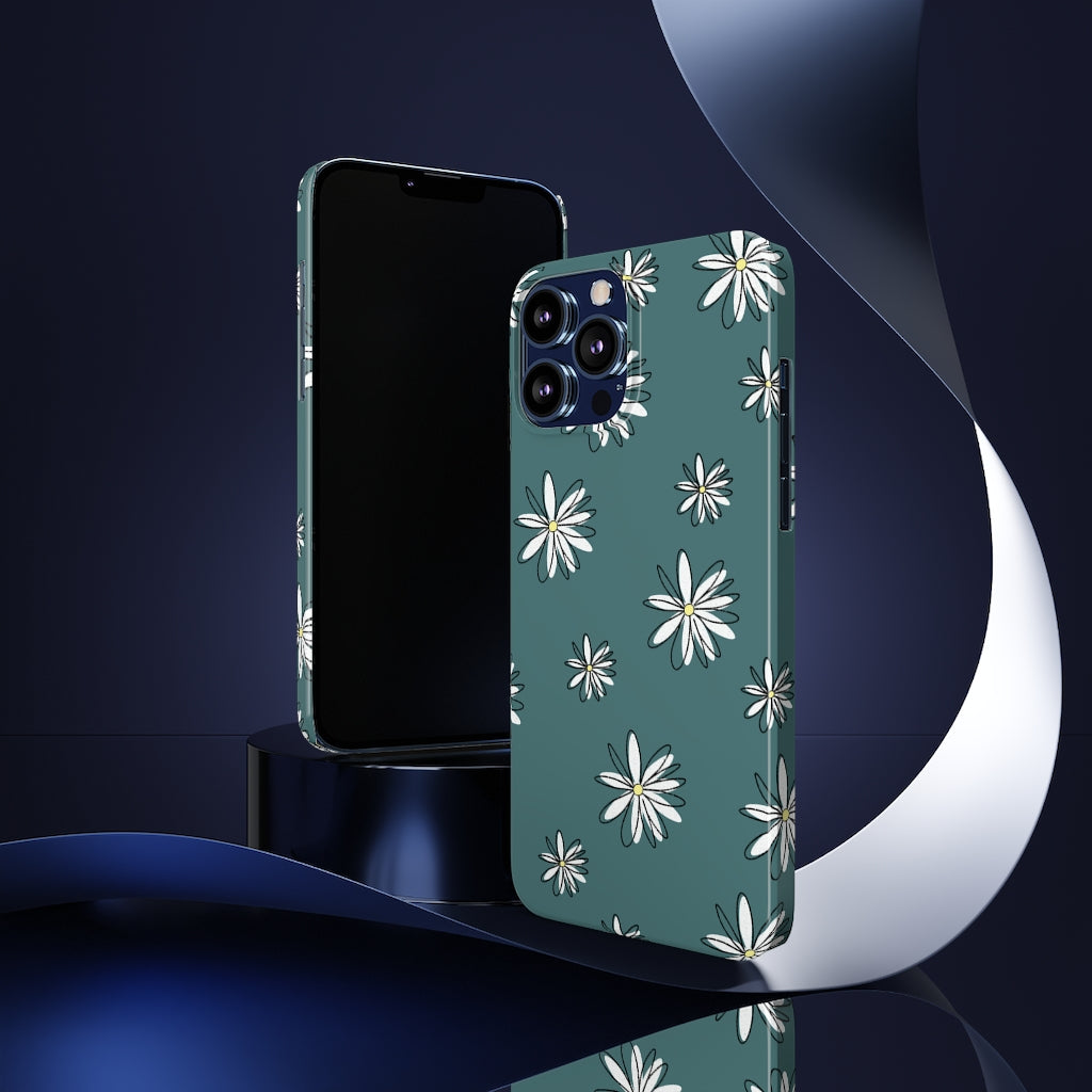 Slim Phone Case, Daisy Pattern Phone Case, Case-Mate, iPhone 13, iPhone 13 Mini, iPhone 13 Pro, iPhone 13 Pro Max, iPhone 11 Pro