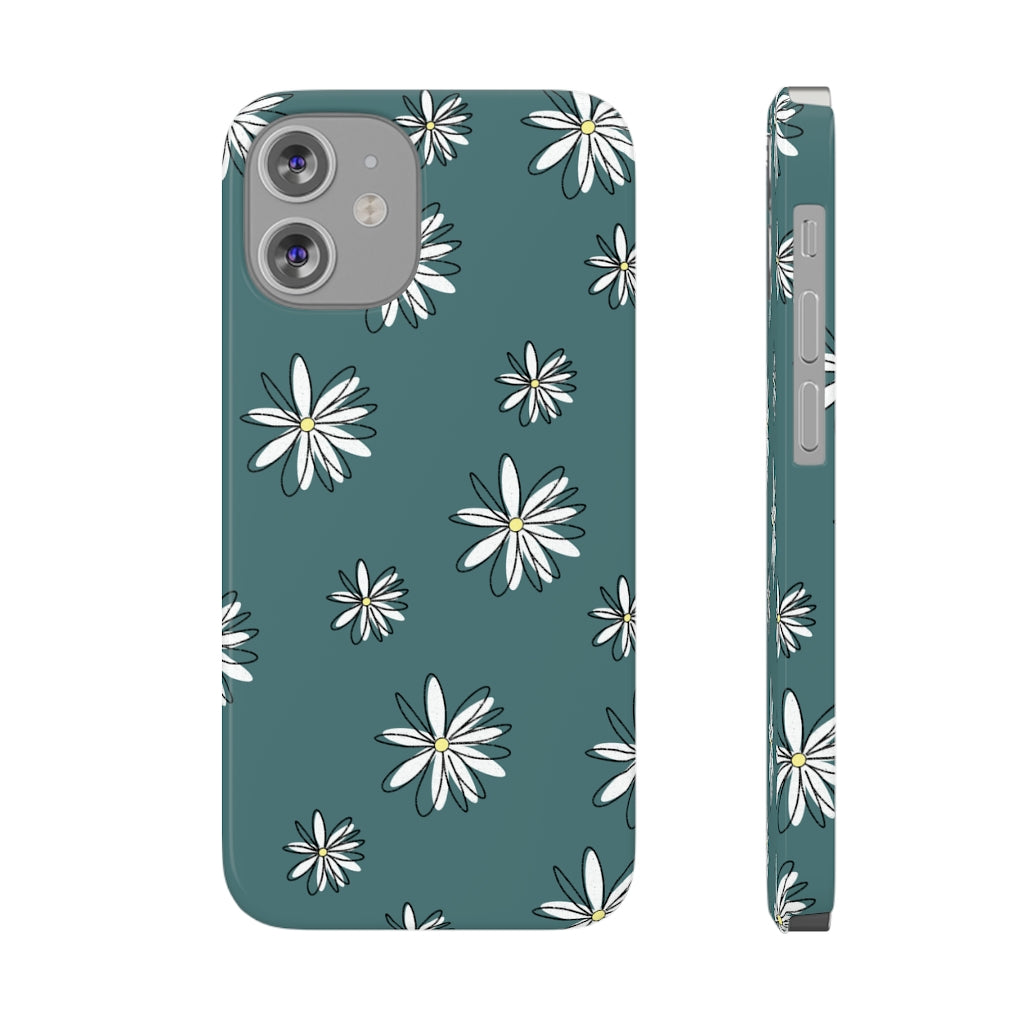 Slim Phone Case, Daisy Pattern Phone Case, Case-Mate, iPhone 13, iPhone 13 Mini, iPhone 13 Pro, iPhone 13 Pro Max, iPhone 11 Pro