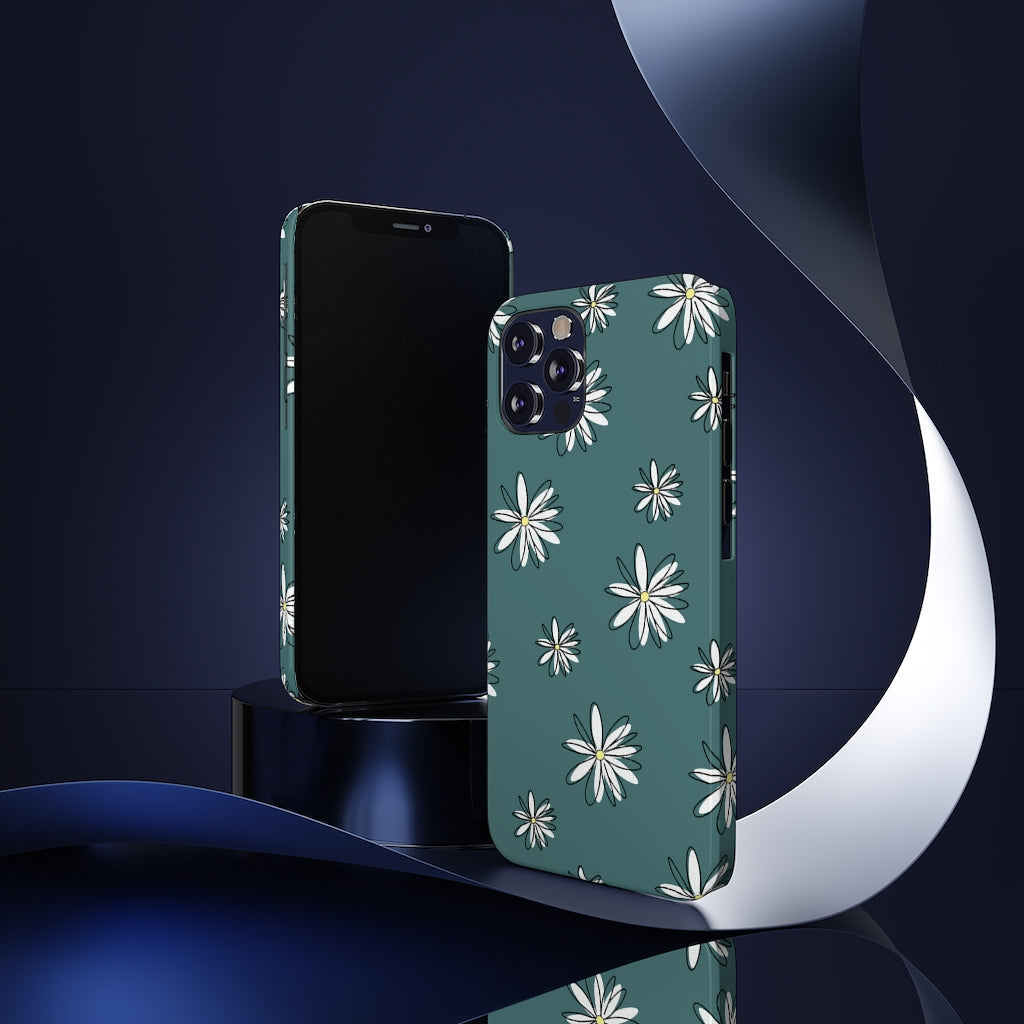 Slim Phone Case, Daisy Pattern Phone Case, Case-Mate, iPhone 13, iPhone 13 Mini, iPhone 13 Pro, iPhone 13 Pro Max, iPhone 11 Pro