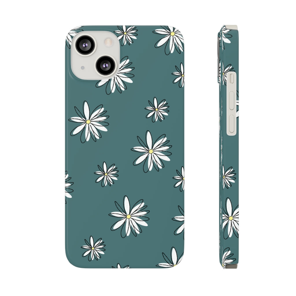 Slim Phone Case, Daisy Pattern Phone Case, Case-Mate, iPhone 13, iPhone 13 Mini, iPhone 13 Pro, iPhone 13 Pro Max, iPhone 11 Pro